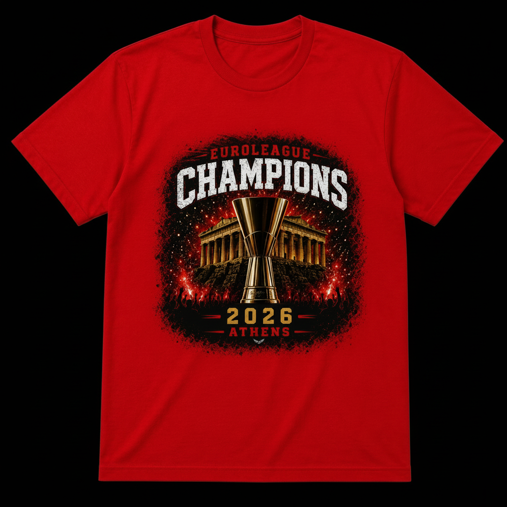 Euroleague Champions 2026 Κόκκινο — Black Background