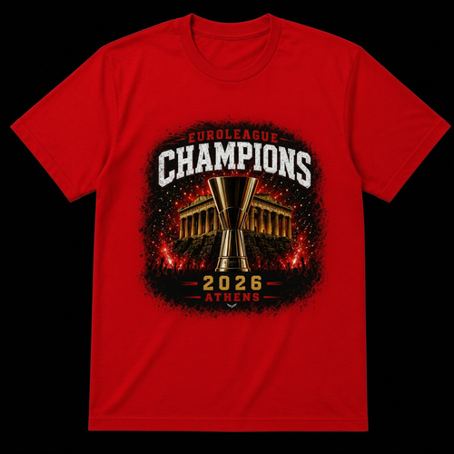 Euroleague Champions 2026 Κόκκινο — Black Background